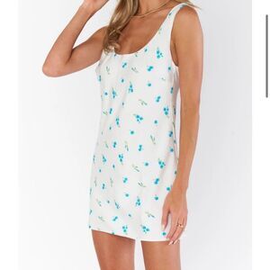 Show Me Your MuMu Floral Mini Dress - White and Blue